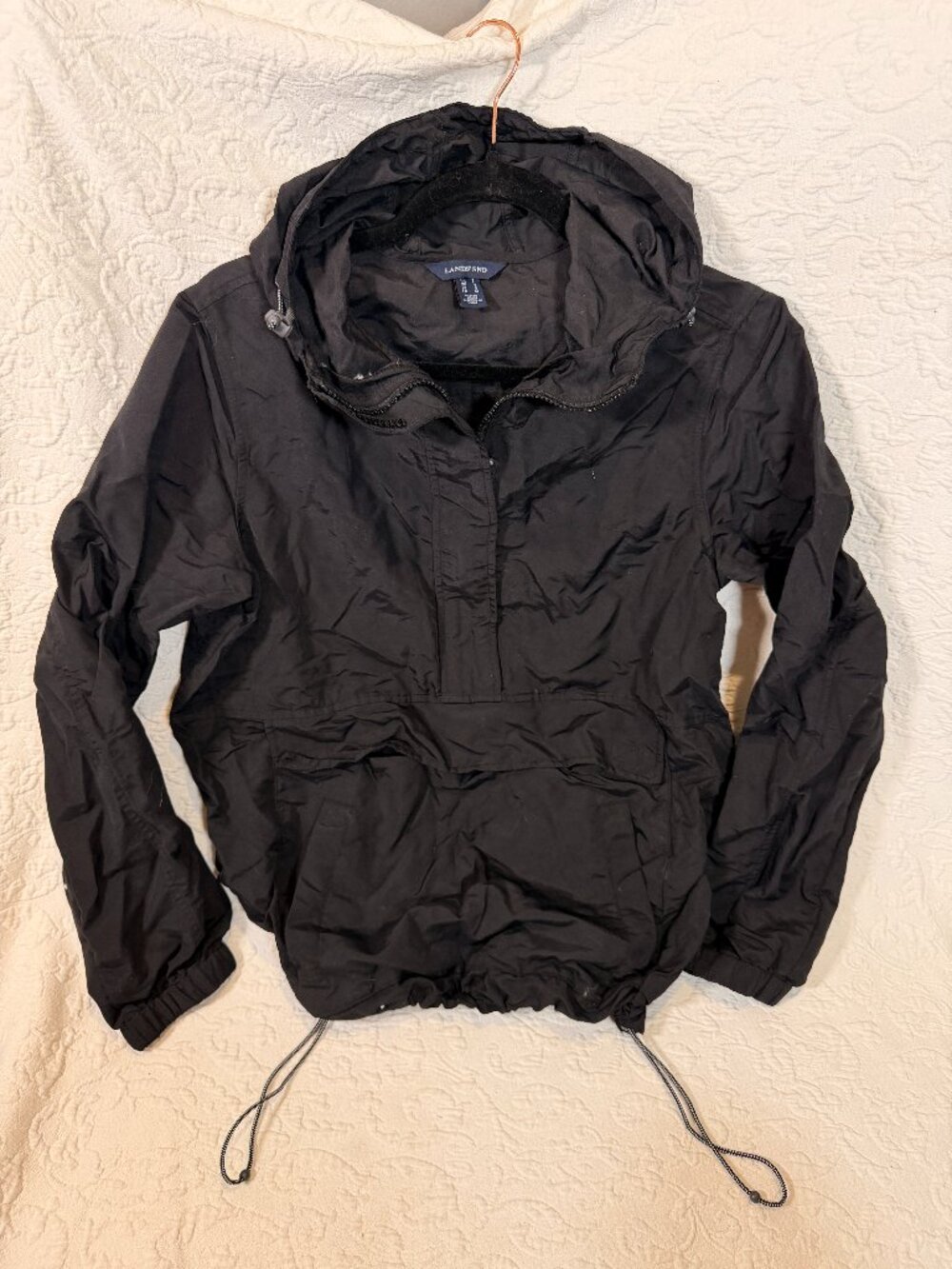 Lands' End Women's Black Windbreaker